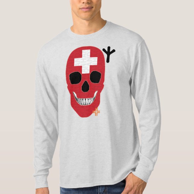 T-Shirt B2 de Suiça longa de manga manual (Frente)