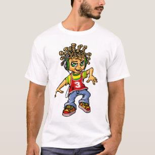 T-shirt B boy and dreadlocks