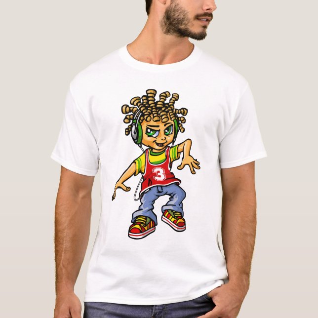 T-shirt B boy and dreadlocks (Frente)