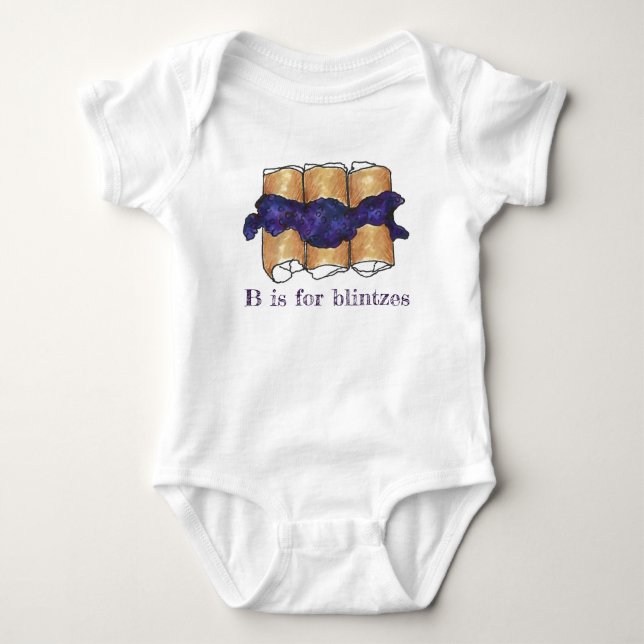 T-shirt B é para Blintzes Blueberry Blintz Jewish Cuisine (Frente)
