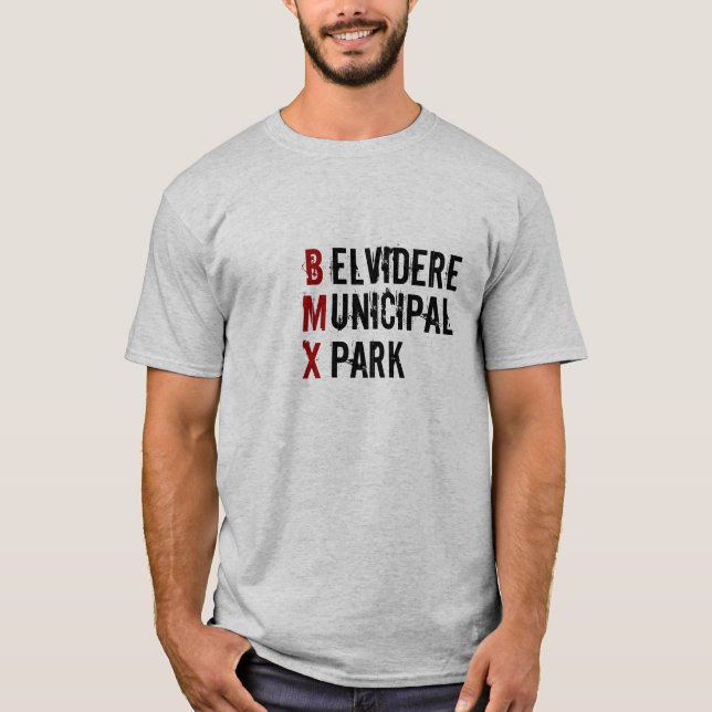 T-shirt B, M, X, elvidere, unicipal, parque (Frente)