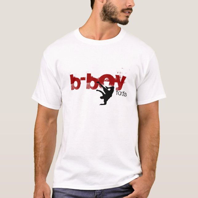 T-shirt b-menino para a vida (vermelho, preto) (Frente)