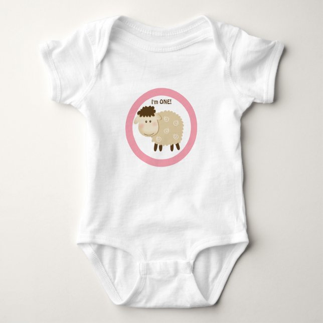 T-shirt Baa Baa Sheep Pink Personalizado (Frente)