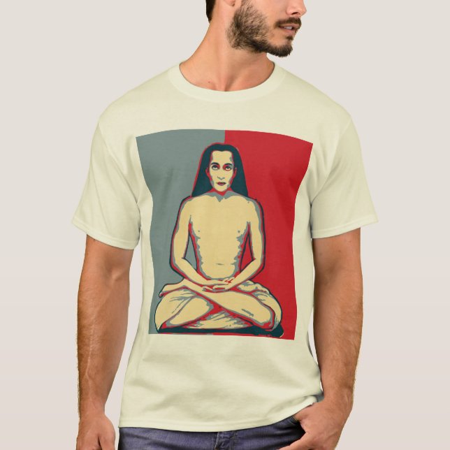 T-shirt babaji, espiritual, meditação, estilo da esperança (Frente)