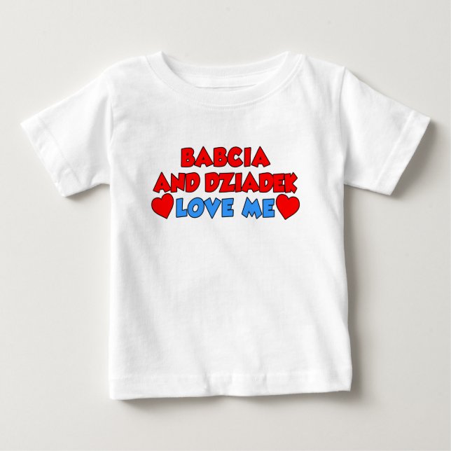 T-shirt Babcia e Dziadek amam-me (Frente)