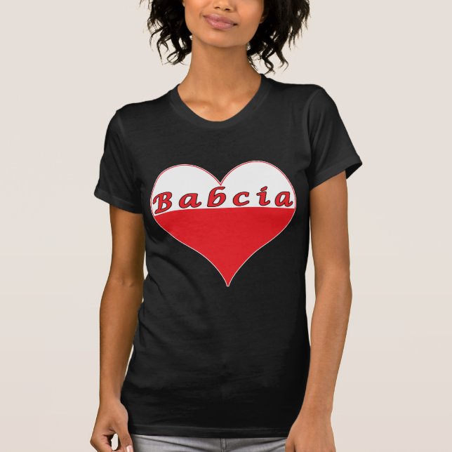 T-shirt Babcia Polonês Heart (Frente)