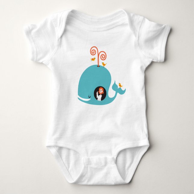 T-shirt Baby Bodysuit Bible Story Jonah And The Whale (Frente)