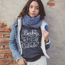T-shirt Baby Está Frio Lá Fora Azul Marinho Feminino