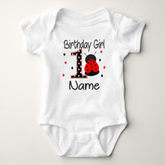 T-shirt Baby Girl Ladybug primeiro aniversario Bodyfato -
