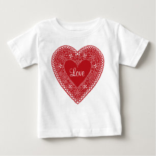 T-shirt Baby Love Vintage Lace Heart