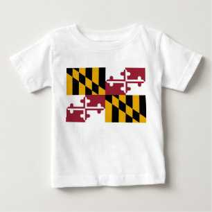 T-shirt Baby T shirt com Flag de Maryland, EUA