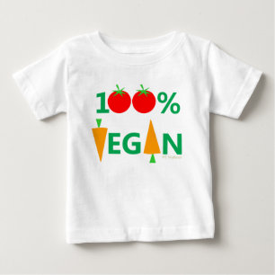 T-shirt Baby Vegan Cute Cartoon Vegetais Humorísticos
