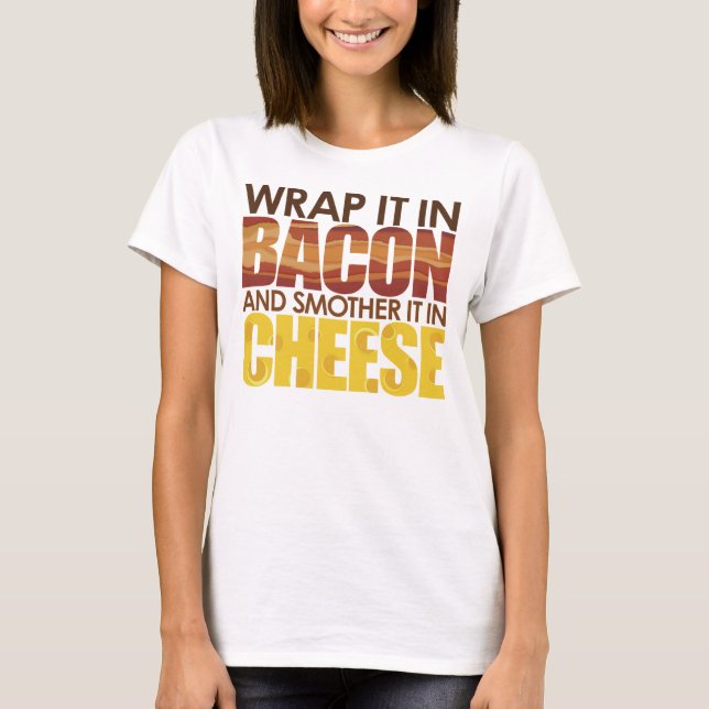 T-shirt Bacon e Queijo, POR FAVOR! (Frente)