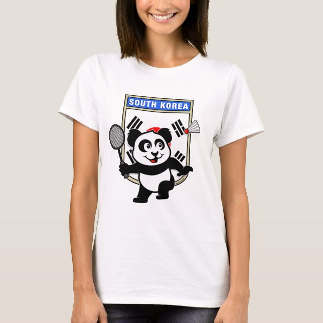 T-shirt Badminton Coreia do Sul Panda (Frente)