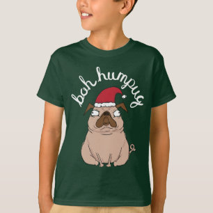 T-shirt Bah Humpug Papais noeis de Natal Pug Roupa