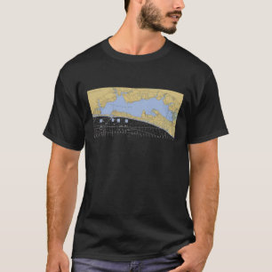 T-shirt Baía de Choctawhatchee, carta náutica de FL