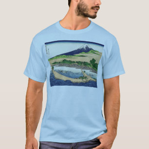 T-shirt Baía de Tago perto de Ejiri Tokaido por Katsushik