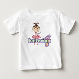 T-shirt Bailarina Morena - Body com Tutu Rosa de Bebê