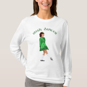 T-shirt Bailarino Irlandês de Sapato Macio em Verde