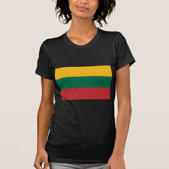 T-shirt Baixo custo! Sinalizador Lituânia (Frente)
