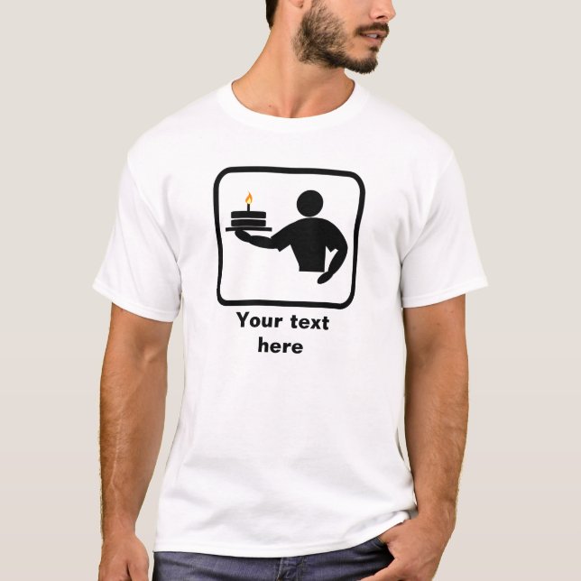 T-shirt Baking Man com Imagem de Bolo — Personalizar (Frente)