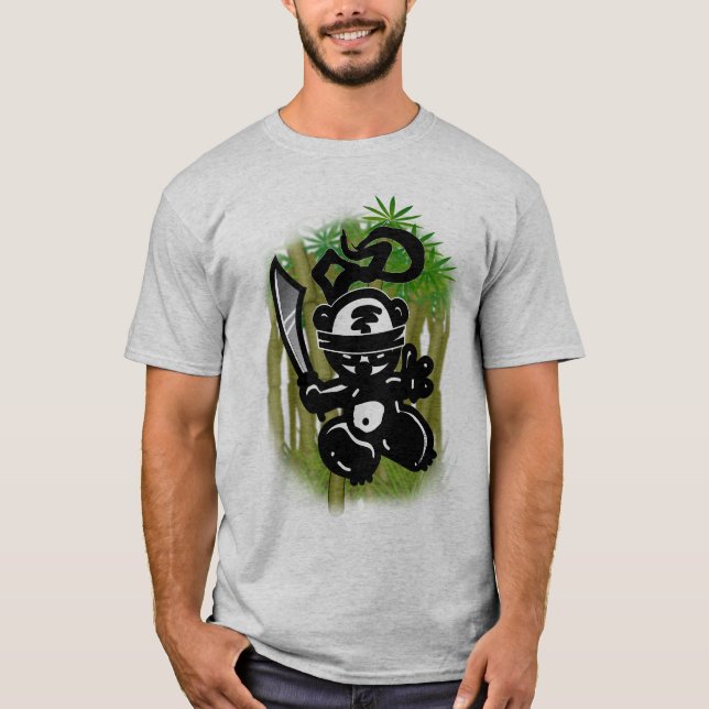 T-shirt Balançar-Bambu-Panda-Estilo (Frente)
