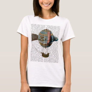 T-shirt Balão De Ar Quente Com Folha De Cauda
