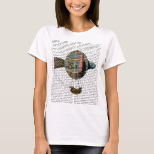 T-shirt Balão De Ar Quente Com Folha De Cauda