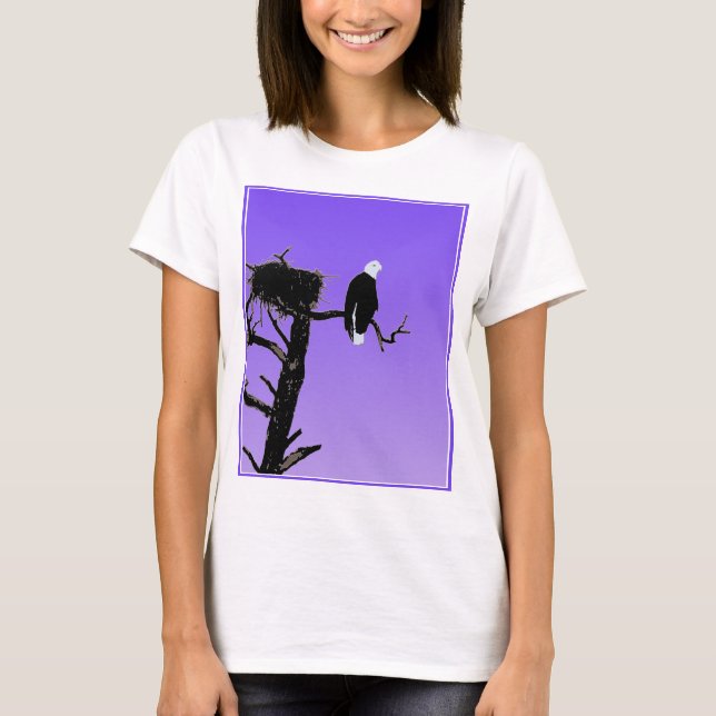 T-shirt Bald Eagle em Sunset - Arte original sobre a vida  (Frente)