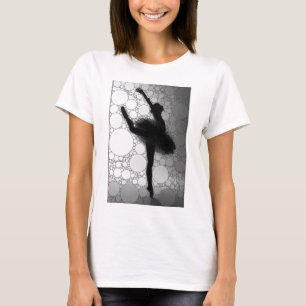 T-shirt Balé Black White Dancing Ballerina