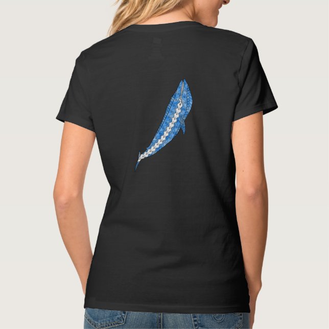 T-shirt Baleia Azul Tribal (Verso)