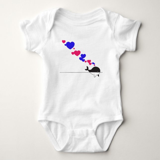 T-shirt Baleia e Corações (Frente)