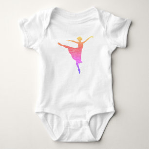 T-shirt Ballerina Rosa Ano Novo Deseja Fato de Bebê