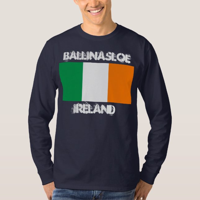 T-shirt Ballinasloe, Ireland com bandeira irlandesa (Frente)