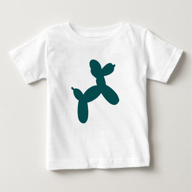 T-shirt Balloon Dog Baby Romper, Teal (Frente)