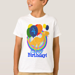 T-shirt Balões de Aniversário do T-Rex Dinossaur de Cartoo