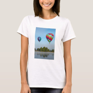 T-shirt Balões de ar quente sobre um lago, NZ