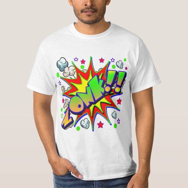 T-shirt Banda desenhada ZONK do vetor (Frente)