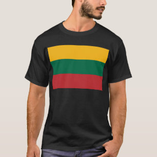 T-shirt Bandeira Amarela Verde e Vermelha da Lituânia