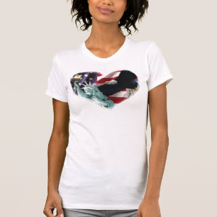 T-shirt Bandeira americana com americano Eagle & senhora