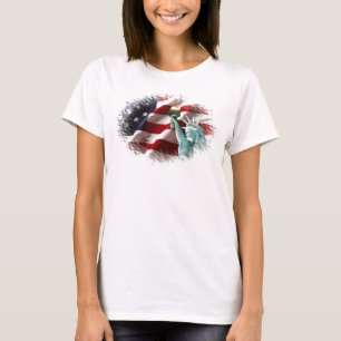 T-shirt Bandeira americana com americano Eagle & senhora