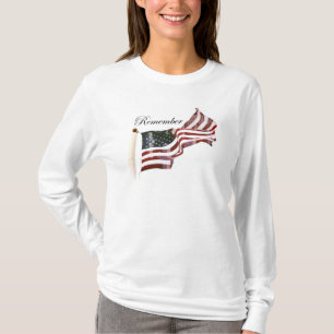 T-shirt Bandeira Americana com Cruzes - Lembrem-Se Do Fale