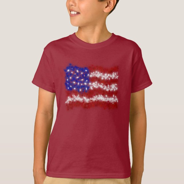 T-shirt Bandeira americana da bandeira dos Estados Unidos (Frente)