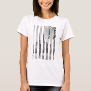 T-shirt Bandeira americana da paisagem urbana desgastada m