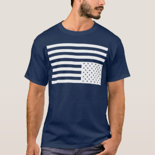 T-shirt Bandeira americana de cabeça para baixo no preto