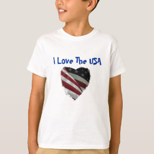 T-shirt Bandeira americana do coração