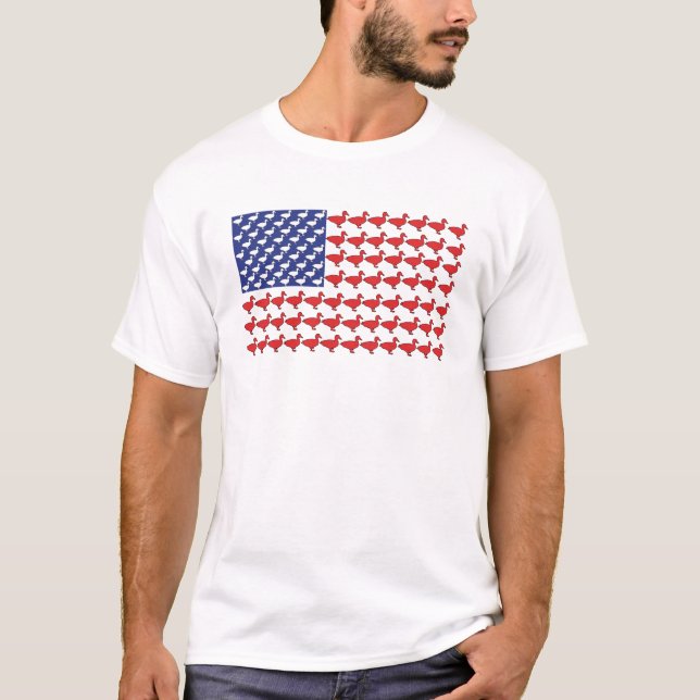 T-shirt Bandeira americana feita fora dos patos (Frente)