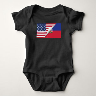 T-shirt Bandeira americana haitiana