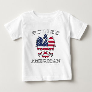 T-shirt Bandeira americana polonesa Eagle