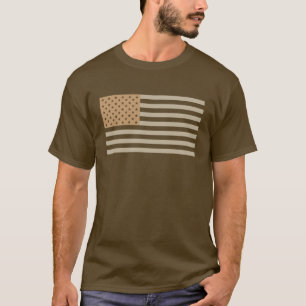 T-shirt Bandeira americana - tons de Brown do deserto